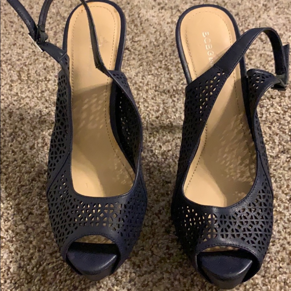 Blue peep toe/ sling back BCBG sandal
